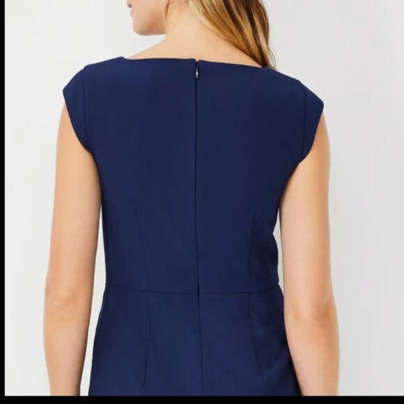 Elegant Navy Blue Women's Dress - Picture 3 of 8
